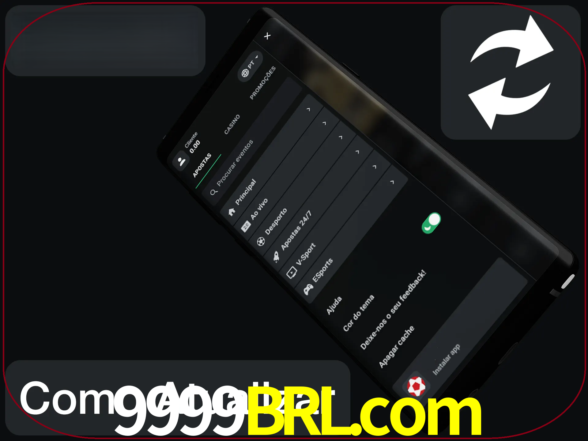 O aplicativo é atualizado automaticamente quando você faz o login.