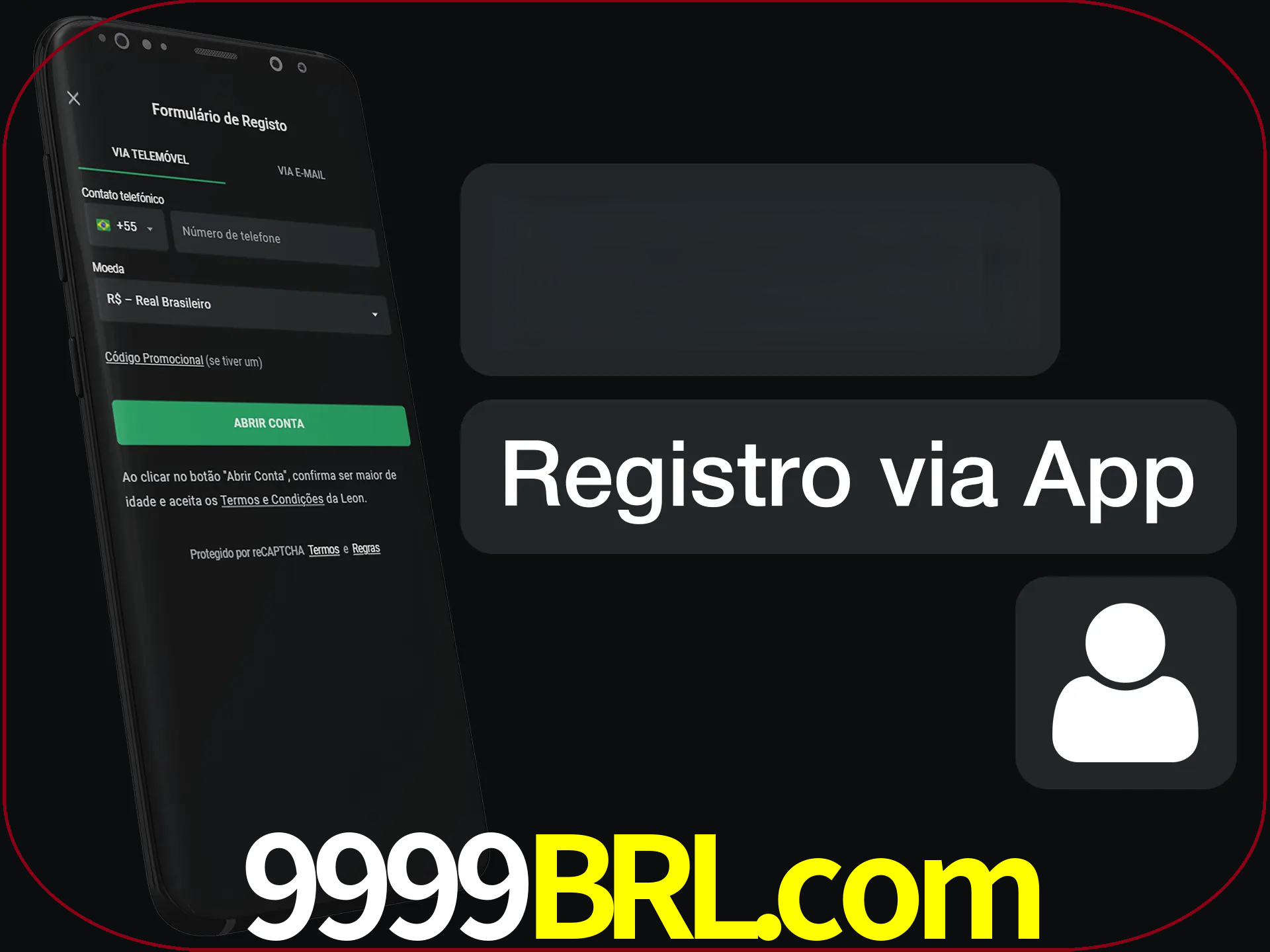 Registre-se com duas etapas usando o aplicativo.