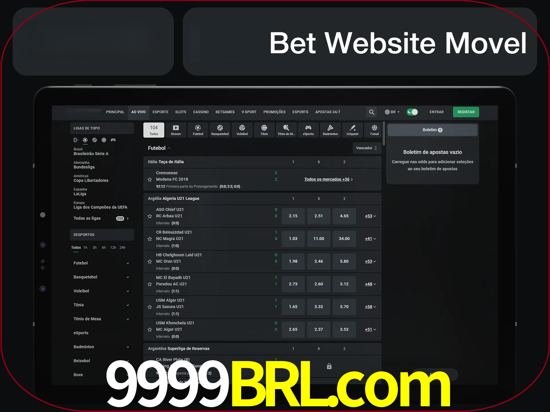 Use nosso website em qualquer dispositivo.